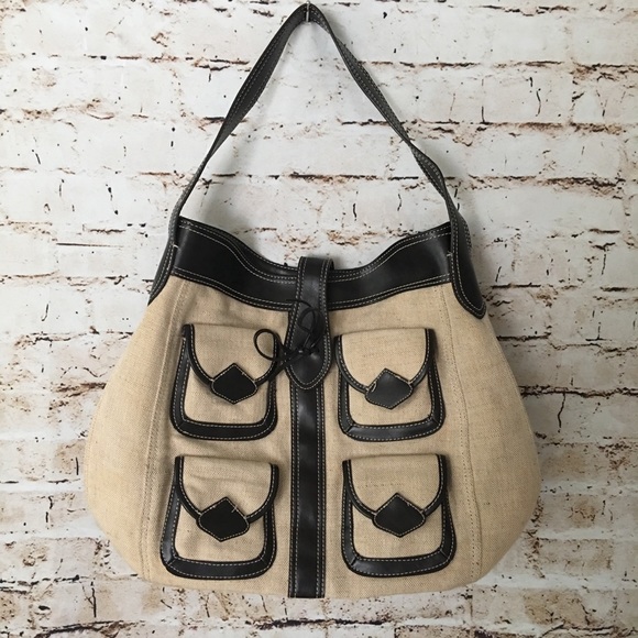 Banana Republic Handbags - BANANA REPUBLIC Linen Shoulder Bag